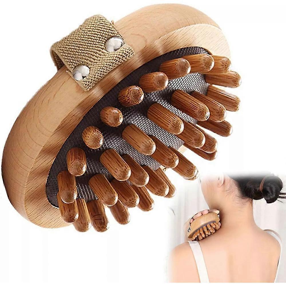 فرشاة ضغط ميريديان ، أدوات تدليك العلاج بالخشب لدهون البطن