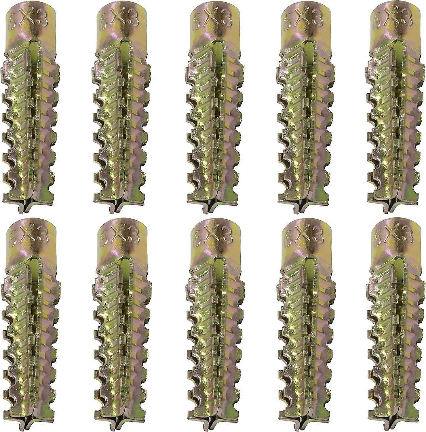 10x metal expansion plugs - 6x32mm - for fixing in concrete, aerated concrete, plaster tiles