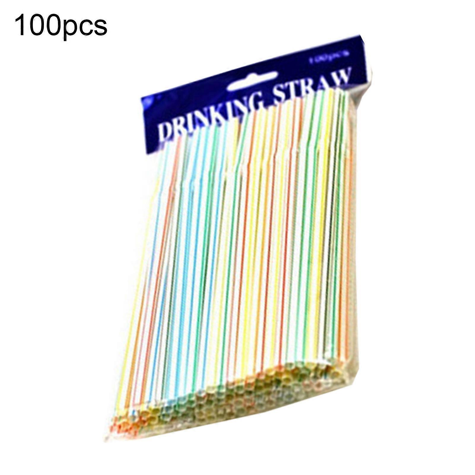 100Pcs μίας χρήσης πλαστικά καλαμάκια ποτών σόδας βαθμού τροφίμων ελεύθερα καλαμάκια BPA για το σπίτι