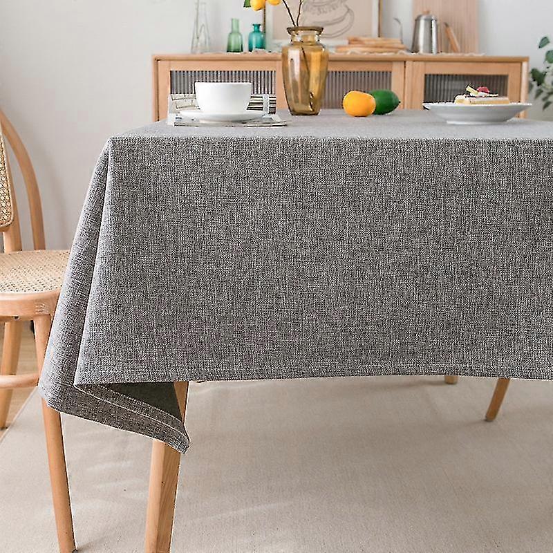 Rectangular Tablecloth Stain Proof Linen Effect Dining Tablecloth Indoor