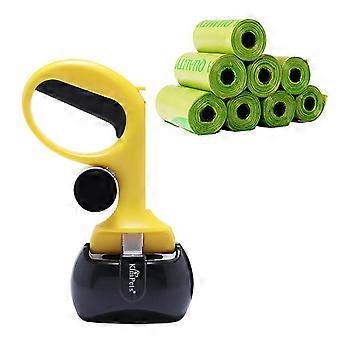 Portable Pet Waste Scooper, Poop Scoop with 2 Roll Waste Bags, Poo Scooper for Outdoor
