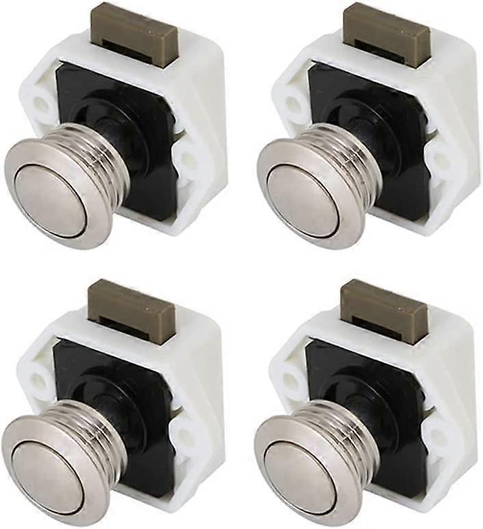 4 Pcs Push Button Latch, Mini Push Button Drawer Cabinet Door Keyless Lock Cabinet Lock