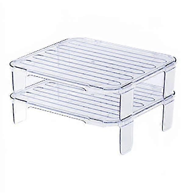 2pcs Refrigerator Organizer Rack Stackable Layered Dishes Bowl Shelf Cabinet Holders Racks