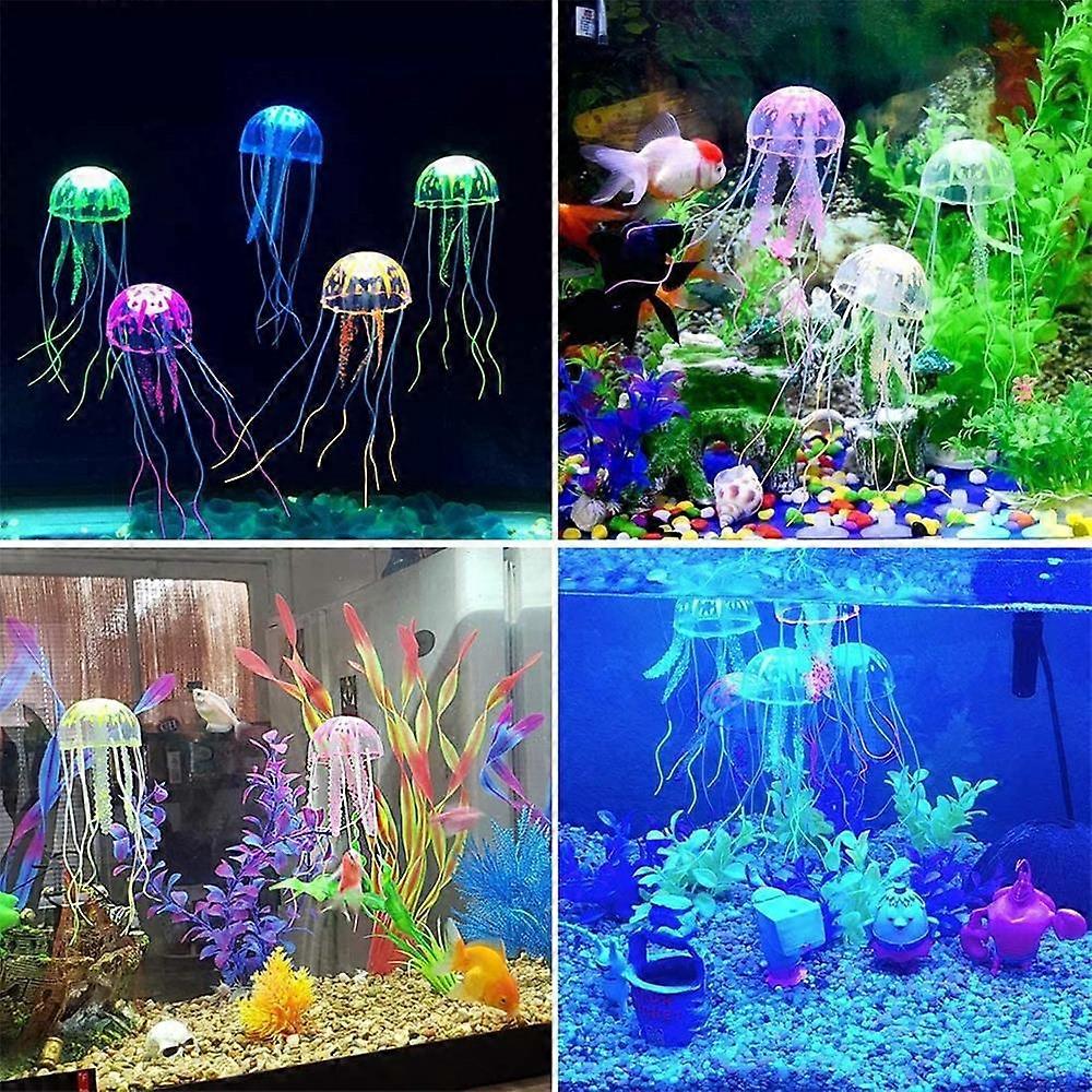 Knstliches Schwimmen Leuchtende Qualle Aquarium Dekoration Aquarium  Unterwasser Lebende Pflanze Leuchtendes Ornament Wasserlandschaft