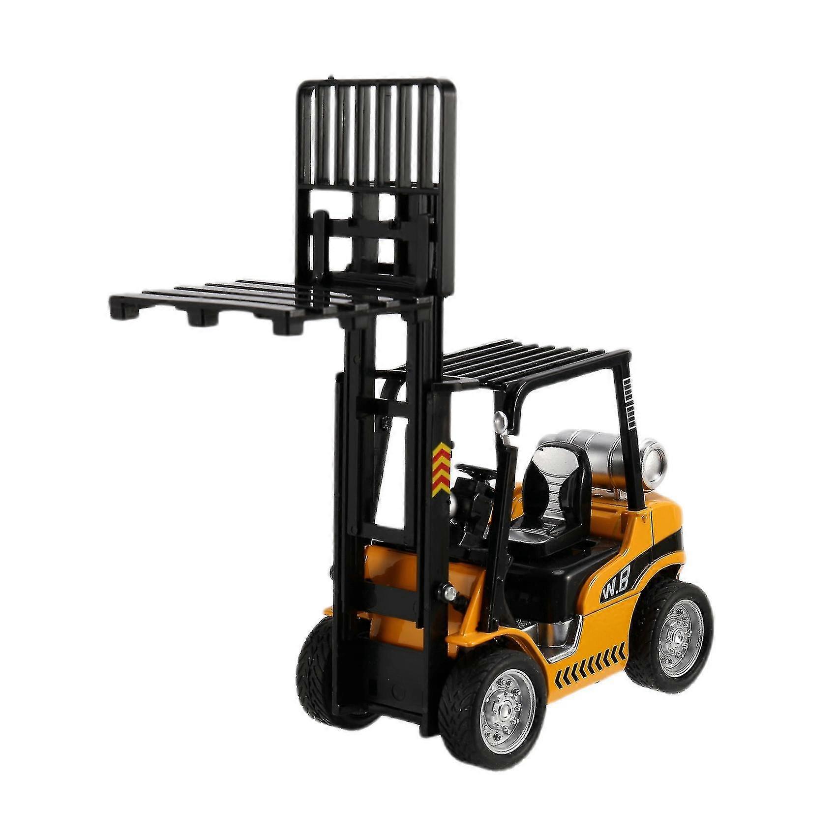 1:24 Construction Forklift Hoist Model Boy Truck Toys With Pull Back Function Sound Light Gift Box