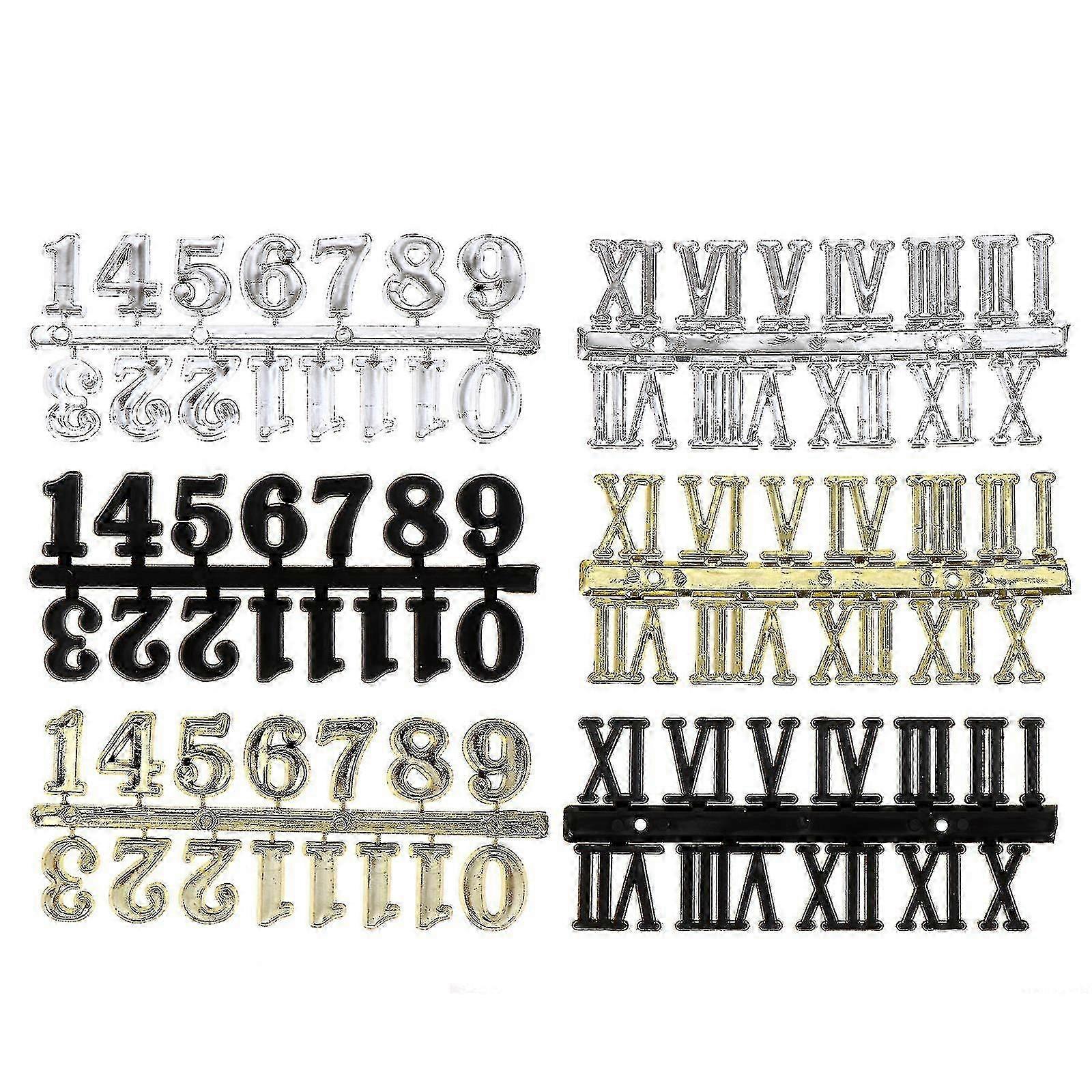 6pcs Wall Clock Numerals Clock Replacement Arabic Number