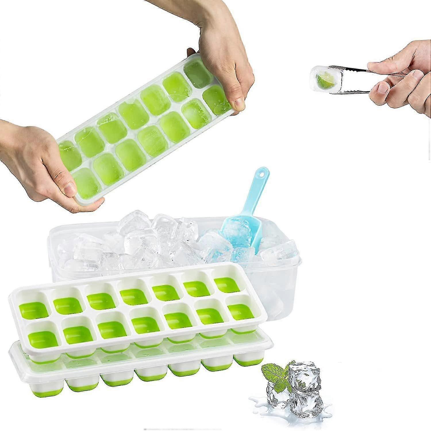 Square Ice Trays With Lids Diy Ice Cube Molds