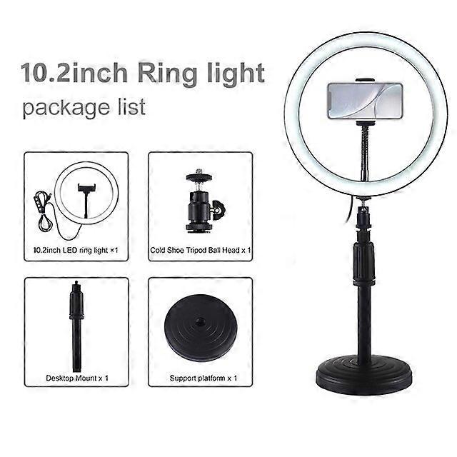 Adjustable LED Light Ring, Selfie, Round Lamps, USB, With Mobile Holder, Tripod