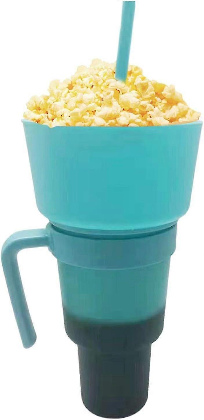 Drink Snack Cup Combo Cup | 2 in 1 Cup Combo for Drink Snack Bowl,Leakproof Multifunctional Color Changing Drink Stadium Cups with Straw for Adults, G