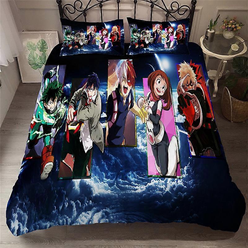 f248 Prześcieradła My hero academia Komplet pościeli Pojedynczy Twin Full Queen King Size Todoroki Zestaw pościeli Aldult Zestawy poszewek na kołdry do sypialni dziecięcej Prześcieradła 3D Rt248