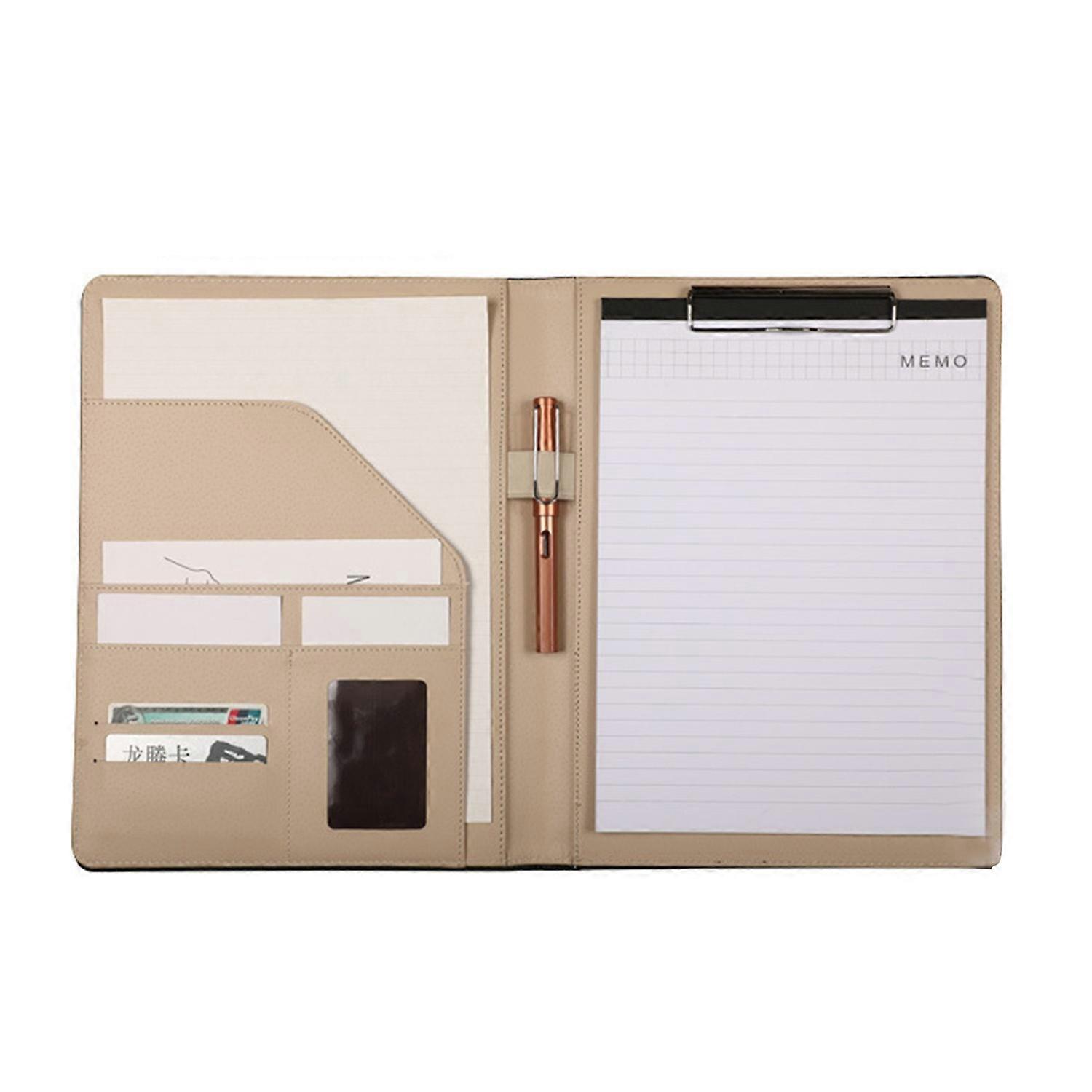 Multifunctional File Folder A4 Document Clipboard Folder with Calculator Pen Slot Card Holder