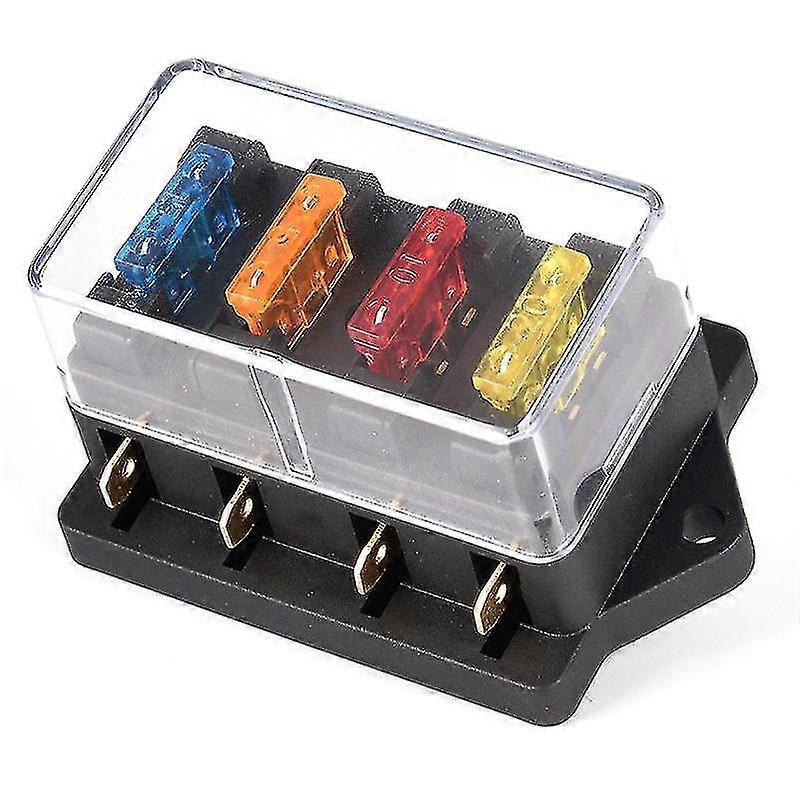 Car 4 Way Circuit Standard Ato Blade Fuse Box Block Holder 12V / 24V + 4 Way Fuse