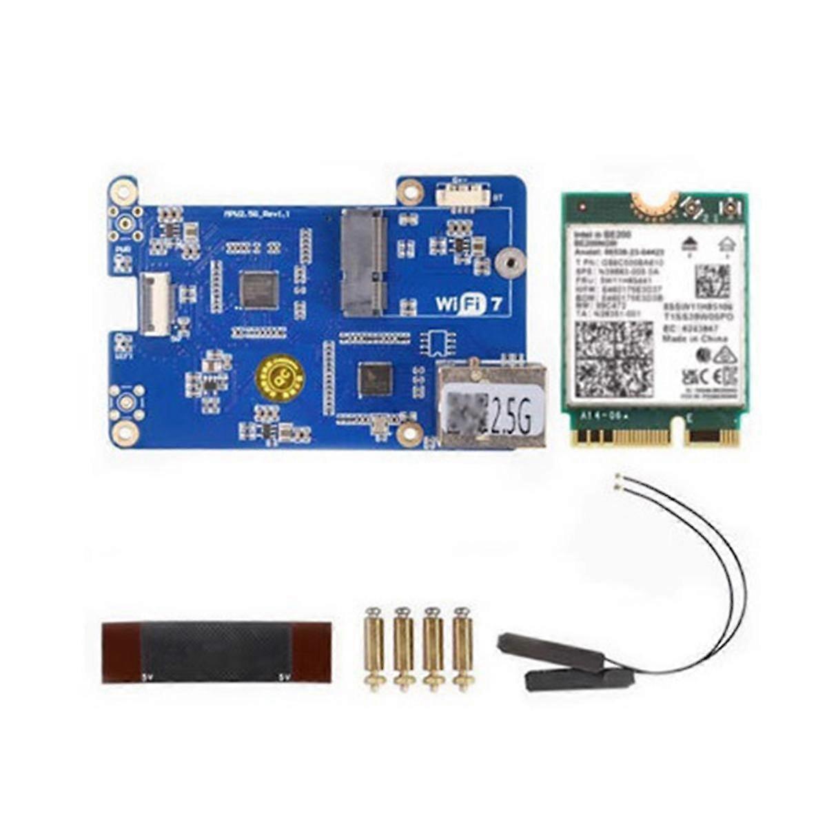 MPW2.5G for 5 Expansion Board PCIE to WiFi7 2.5G ETH with WiFi Module RTL8125 M.2 Interface for RPI