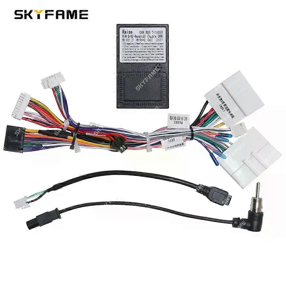 Applies to Car 16pin Wiring Harness Adapter Canbus Box Decoder Tesla Android Radio Power Cable For Renault Koleos Clio 5