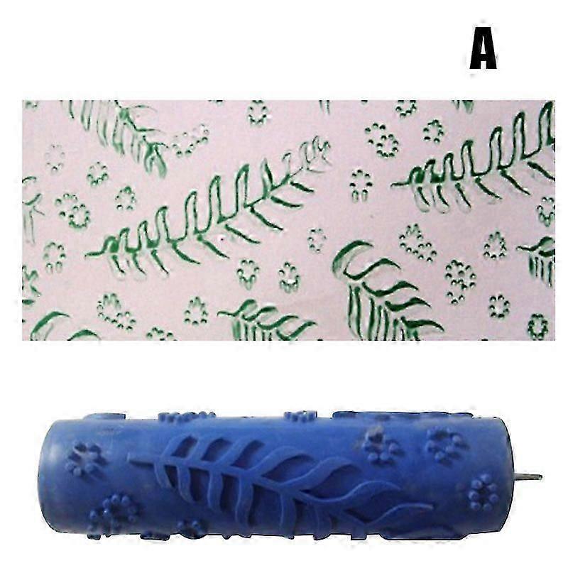 7 Inch Rubber Printing Pattern Roller Wall Paint Rubber Roller Embossed Flower Pattern DIY Sleeve Decorative Texture New