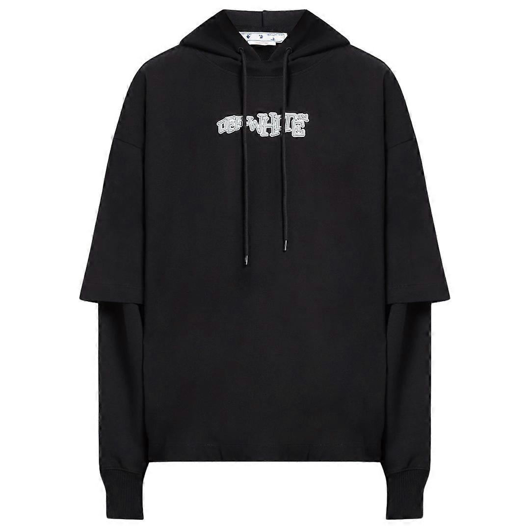 Gebroken witte Carlos Type Double Tee Zwarte hoodie