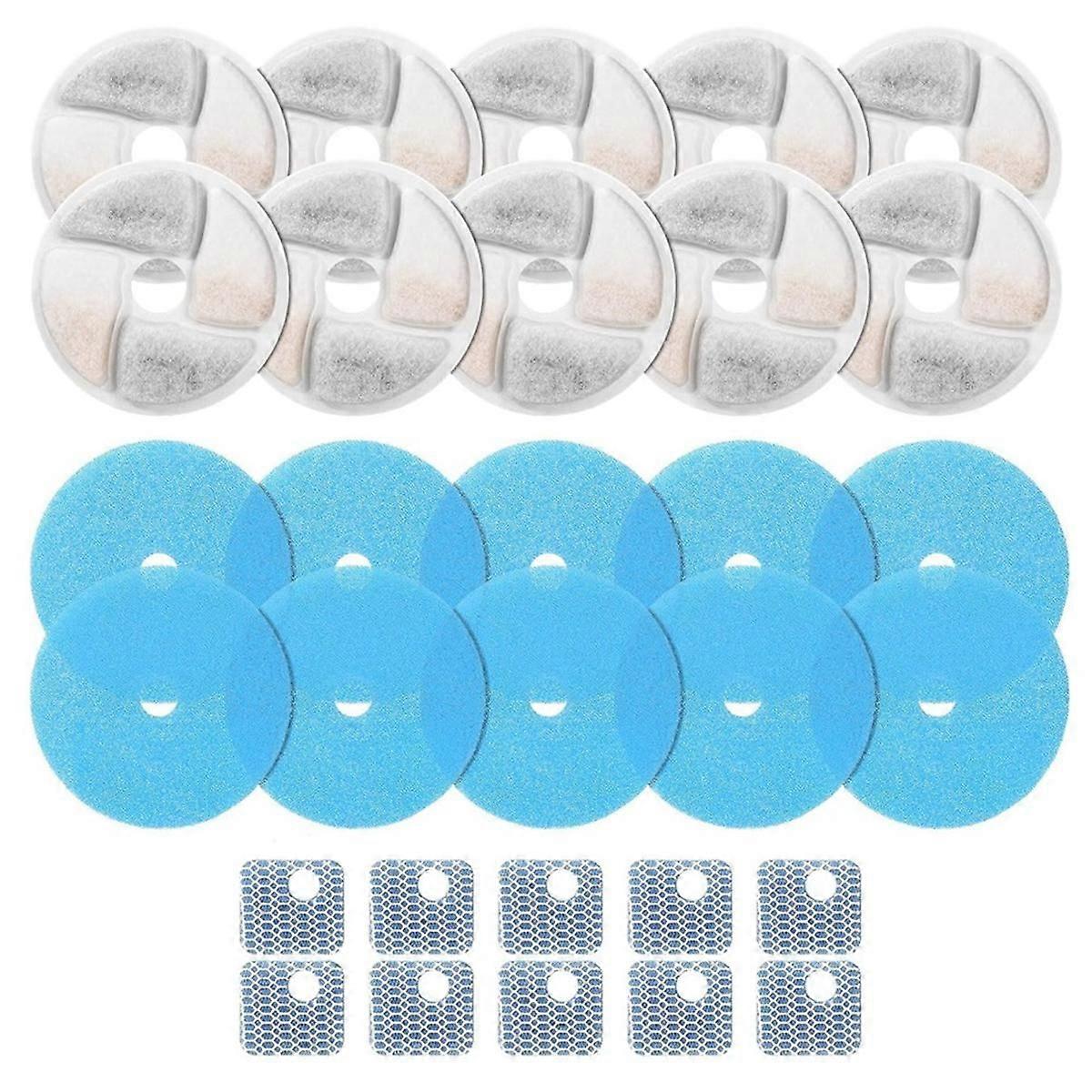 10Set Cat Water Fountain Filter Replacement for Square 2.2L/73oz Cat Fountain Triple Filtration Pet