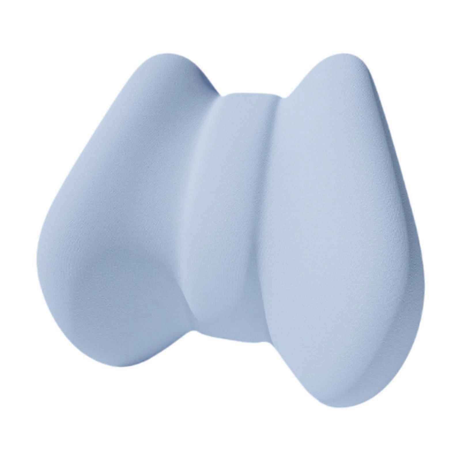 Lumbar Support Pillow Portable Support Cushion for Sleeping Rest Travel Sofa Blue