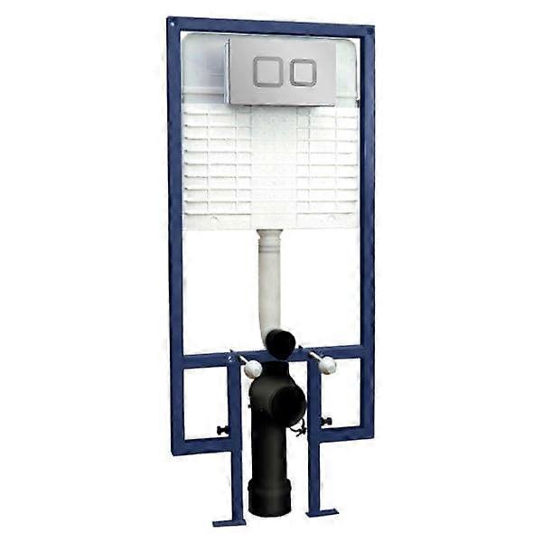 Nuie Square Concealed Toilet Cistern With Frame - Bright Chrome