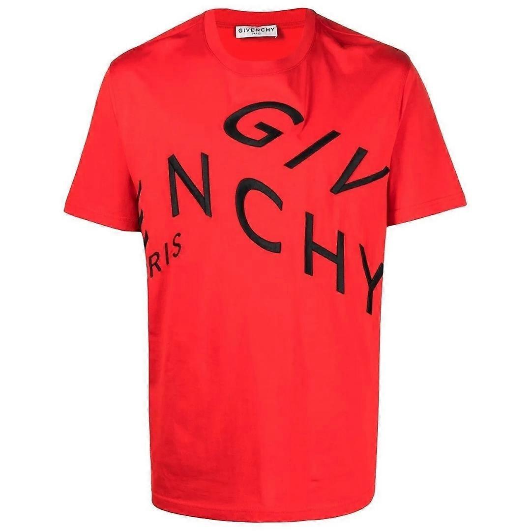 Givenchy Refracted Embroidered Logo Oversized Red T-Shirt
