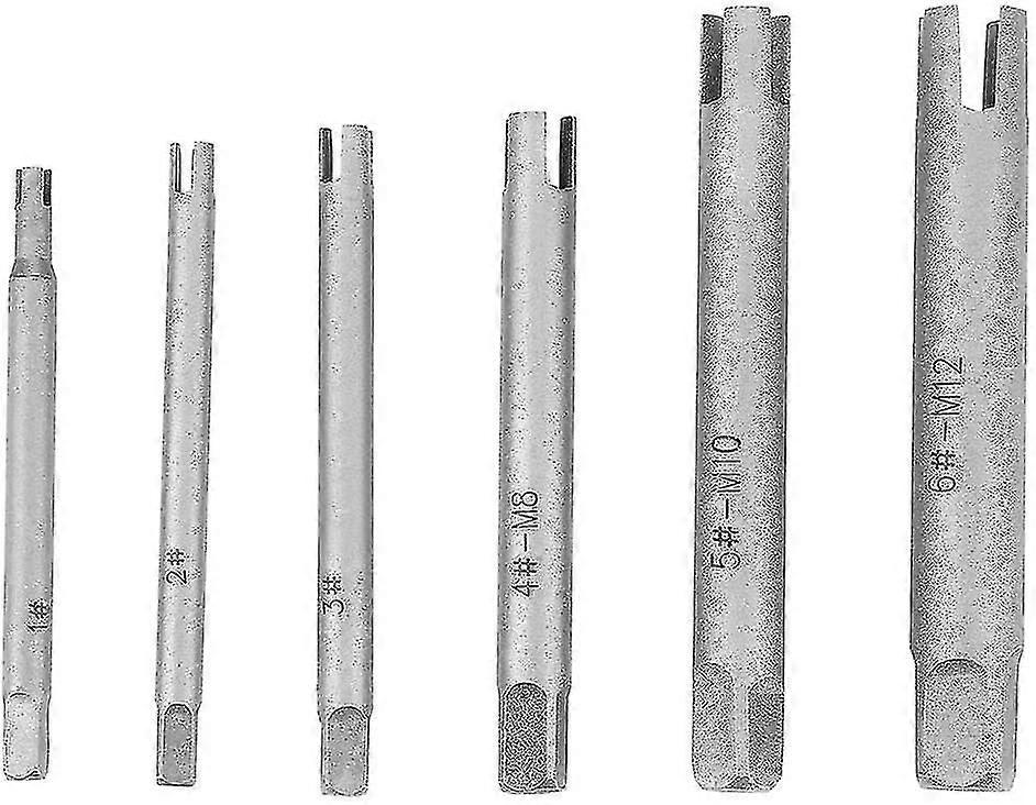 Tap Puller Set, Steel Broken Head Tap Puller Screw Extractor (6 Pieces, Silver)