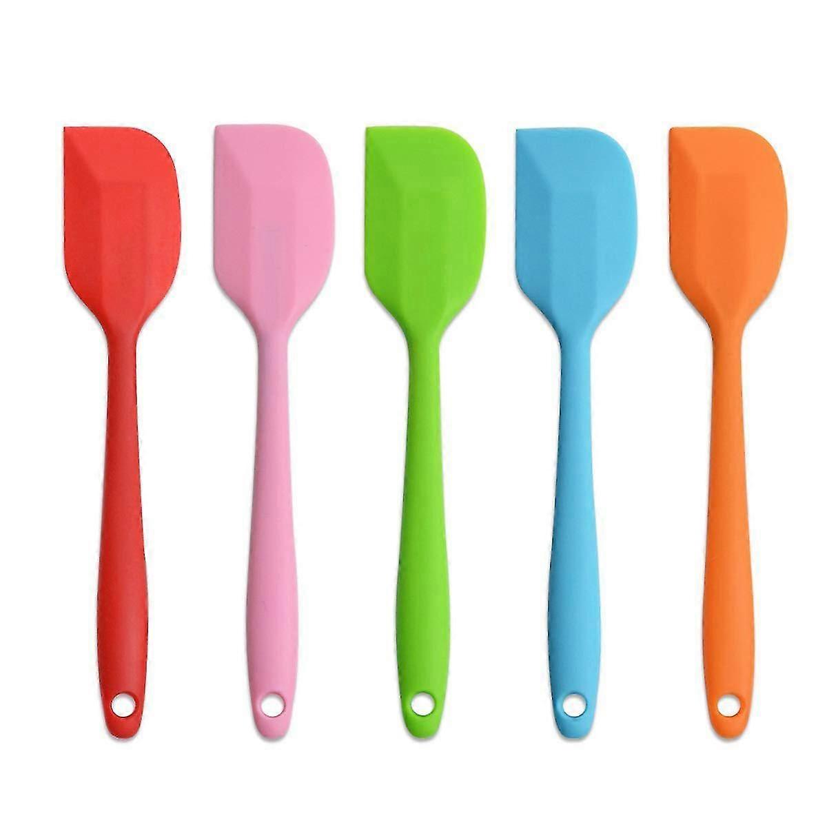 Silicone Spatulas, 8.5" Small Heat Resistant Non-stick Flexible Rubber Scrapers Bakeware Tool Essential Cooking Gadget (5 Pack)