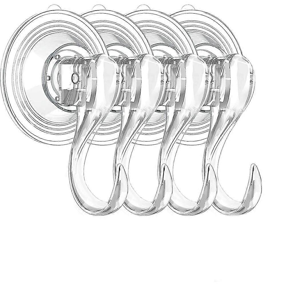 Suction Cup Hooks, Small Clear Reusable Heavy Duty Vacuum Suction Cup Hooks With Cleaning Cloth Strong Window Glass Kitchen Bathroom Hooks For Towel R