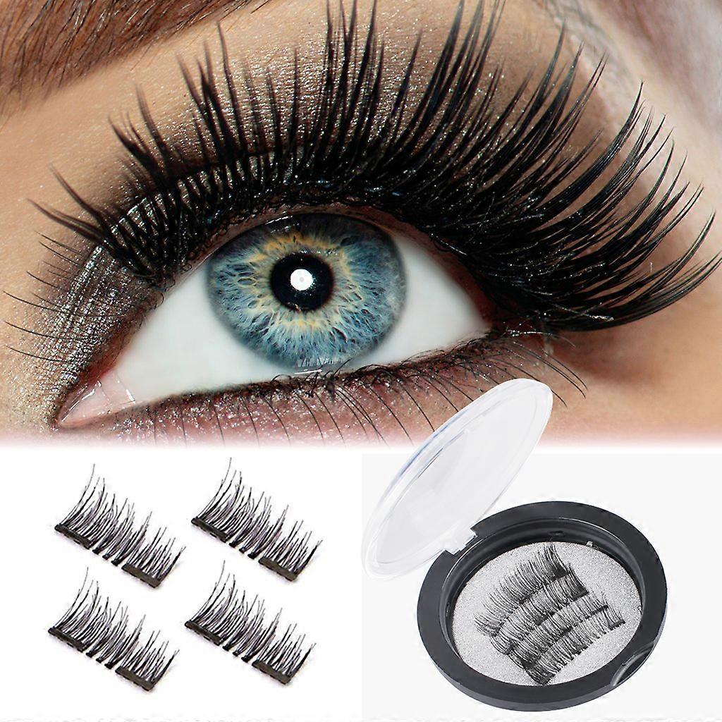 Magnetic eyelashes kit, tight magnetic false eyelashes, 3D reusable soft false eyelashes without glue