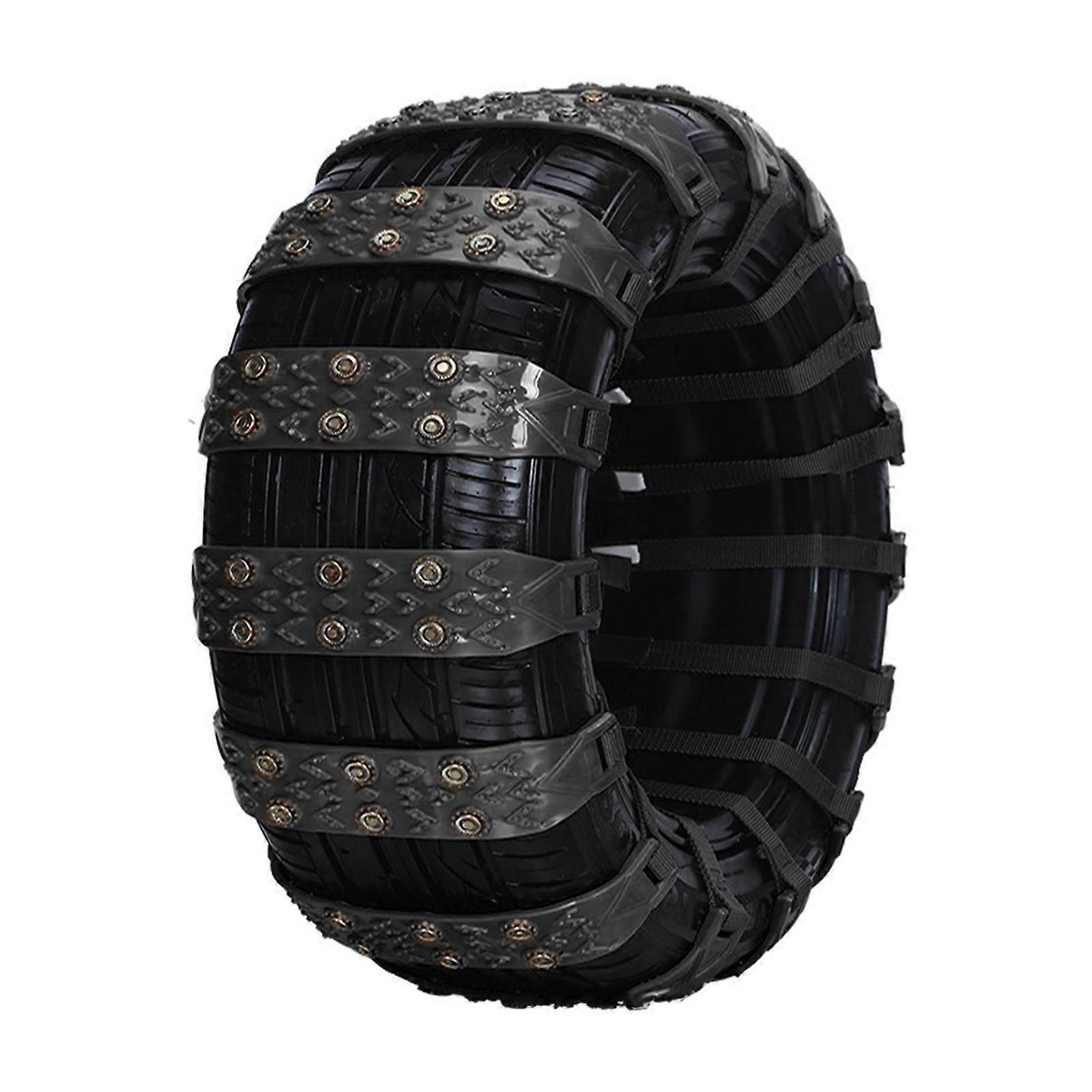 Emergency TPU Snow Tire Chains, Non~Damaging to Tires, Rims, and Shock Absorbers, ~45C Low Temperature Resistance, Black, 10~Pack with Storage Bag MK9