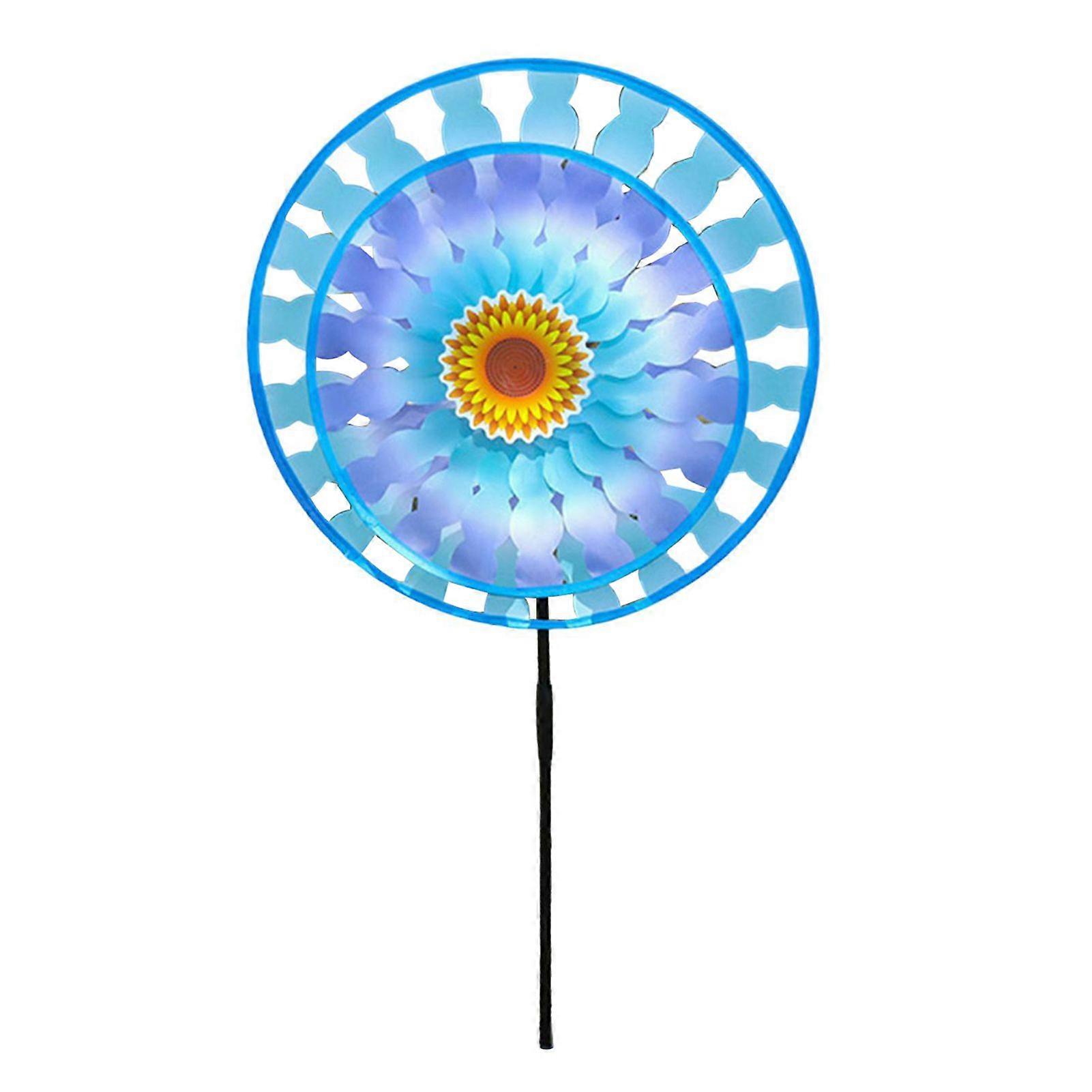 Handheld Windmill Toy Double Layer Vibrant Color Lightweight Wind Spinner Kids Toys Garden Decoration