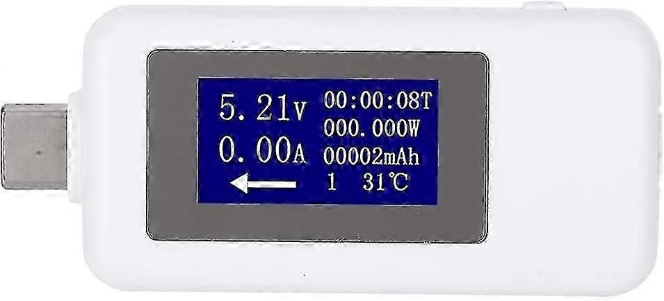 Usb Type-c Tester, Multifunctional Bi-directional Current Voltage Dc Digital Voltmeter(white)
