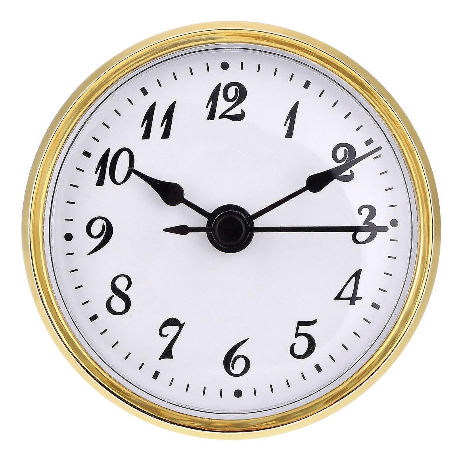 Elegant Round Clock Insert With Roman/Arabic Numerals Gold/Silver Trim Option Small Clock For Home Offices