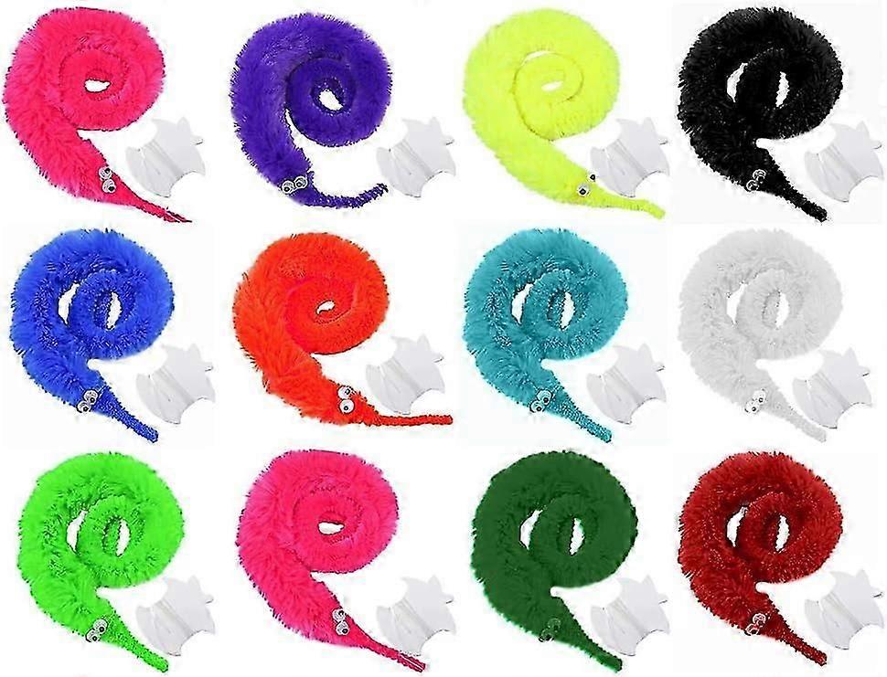 Worm on a String, 24 Pack Wiggly Magic Worms Bulk, Invisible Twisty Caterpillar for Trick Carnival Party Favors-Yvan