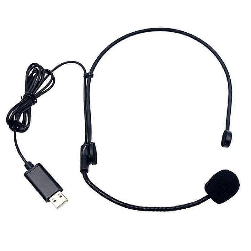 Wire Headset for Computer USB Headset Head Mounted Headphone with Microphone