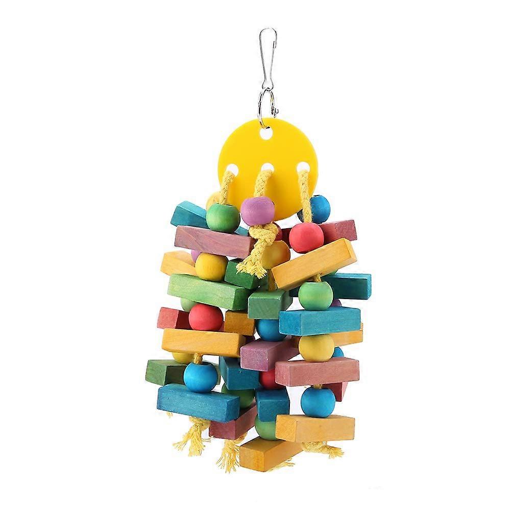 Multicolored Wooden Bird Parrot Toys for Small Cages – Hanging Chew Accessories, Colorful Durable Pet Supplies