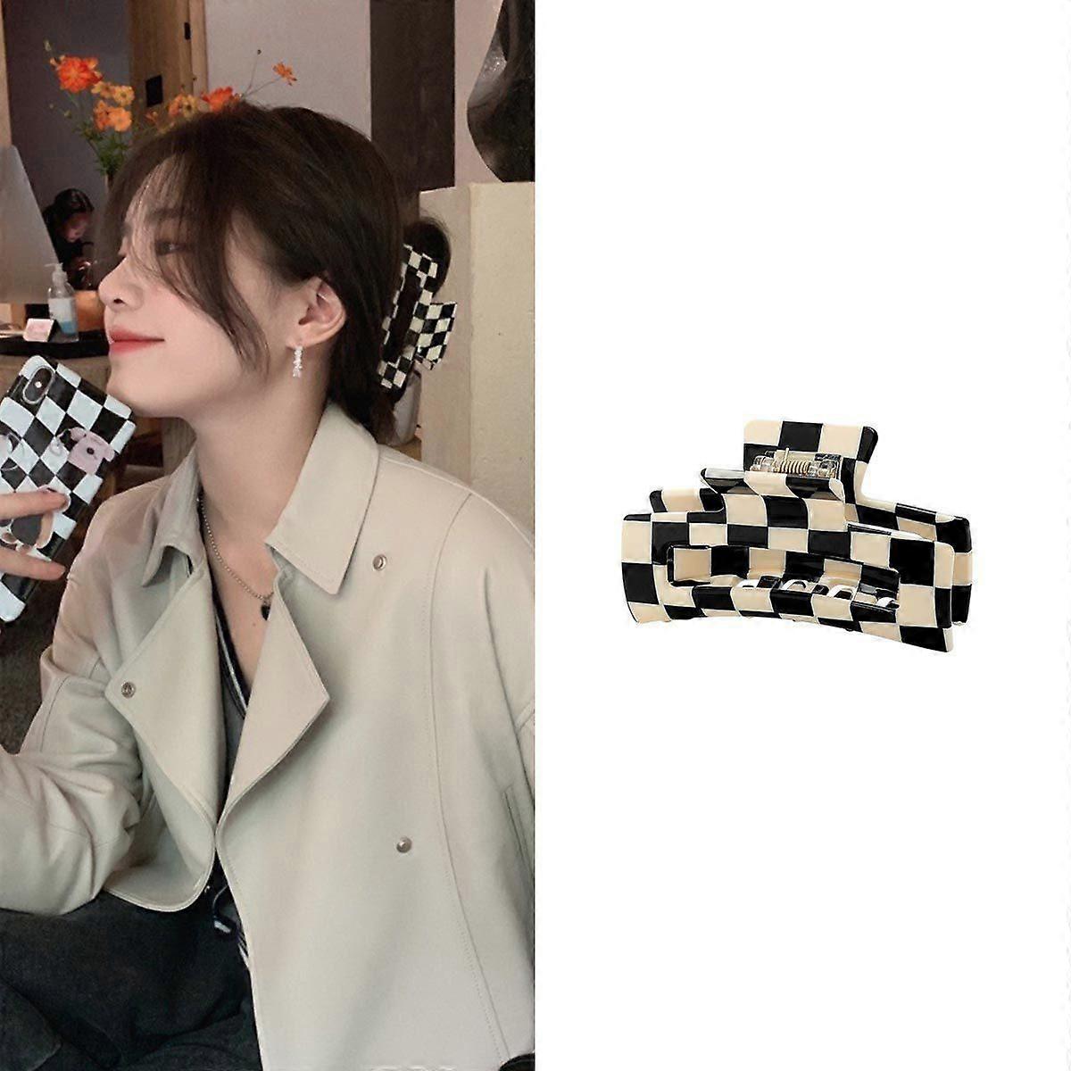 (rectangle 10.5cm)checkerboard Hairpin