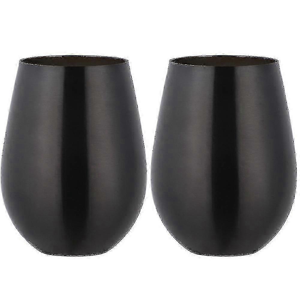 2 stk vinglass rustfritt stål stilkløst vinglass for reiser f74