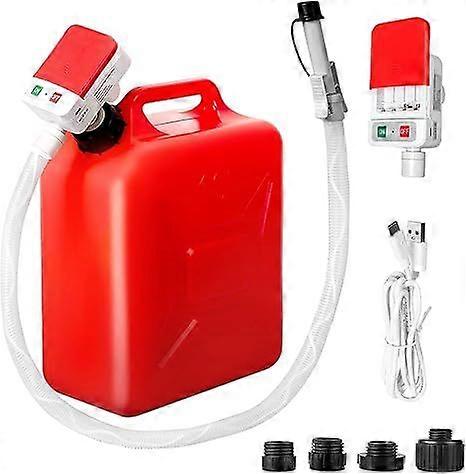 Automatic Fuel Transfer Pump with Auto-Stop, 51'' Extra Long Hose, 3.2 Gallon per Min, Battery or USB Powered, 4 Can Adapters, Fast and Safe Portable 