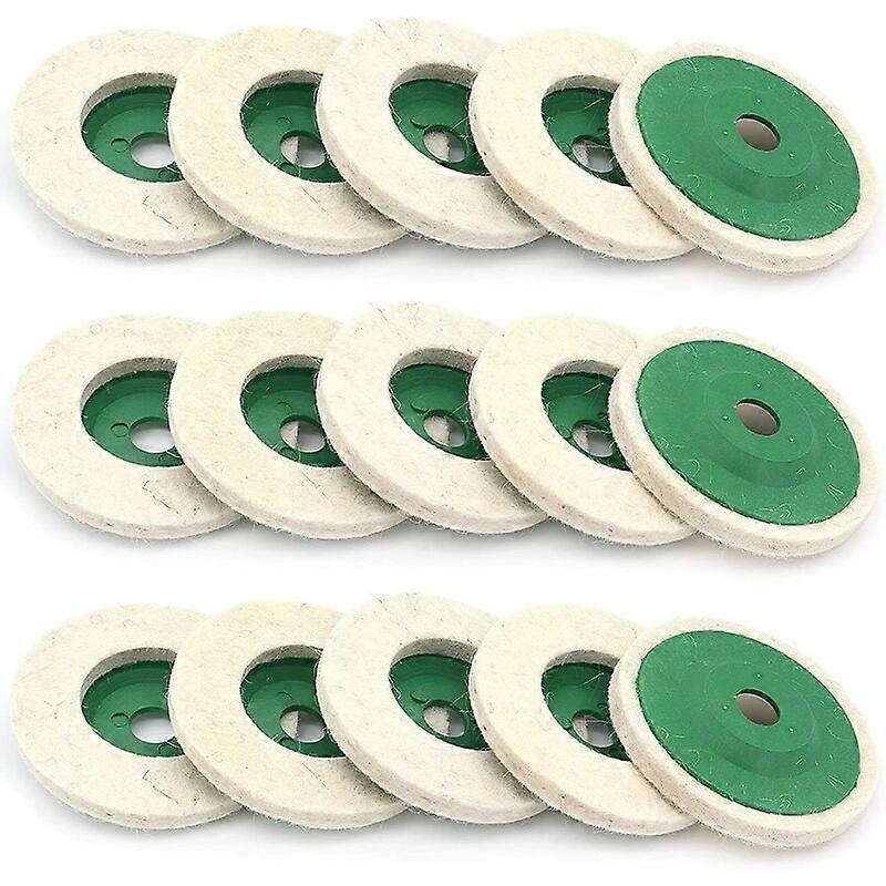 Disco de Polimento de Neve, 15 Pcs 4 Polegadas 100mm Disco de Polimento de Lã para Esmerilhadeira Angular Verde