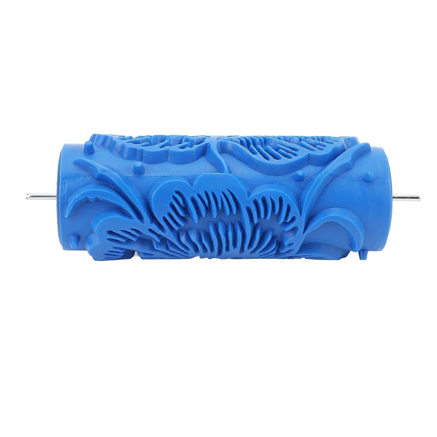 5inch Patterned Paint Roller Paint Art Tool Reusable Washable Texture Rubber Roller for Wall Cabinet