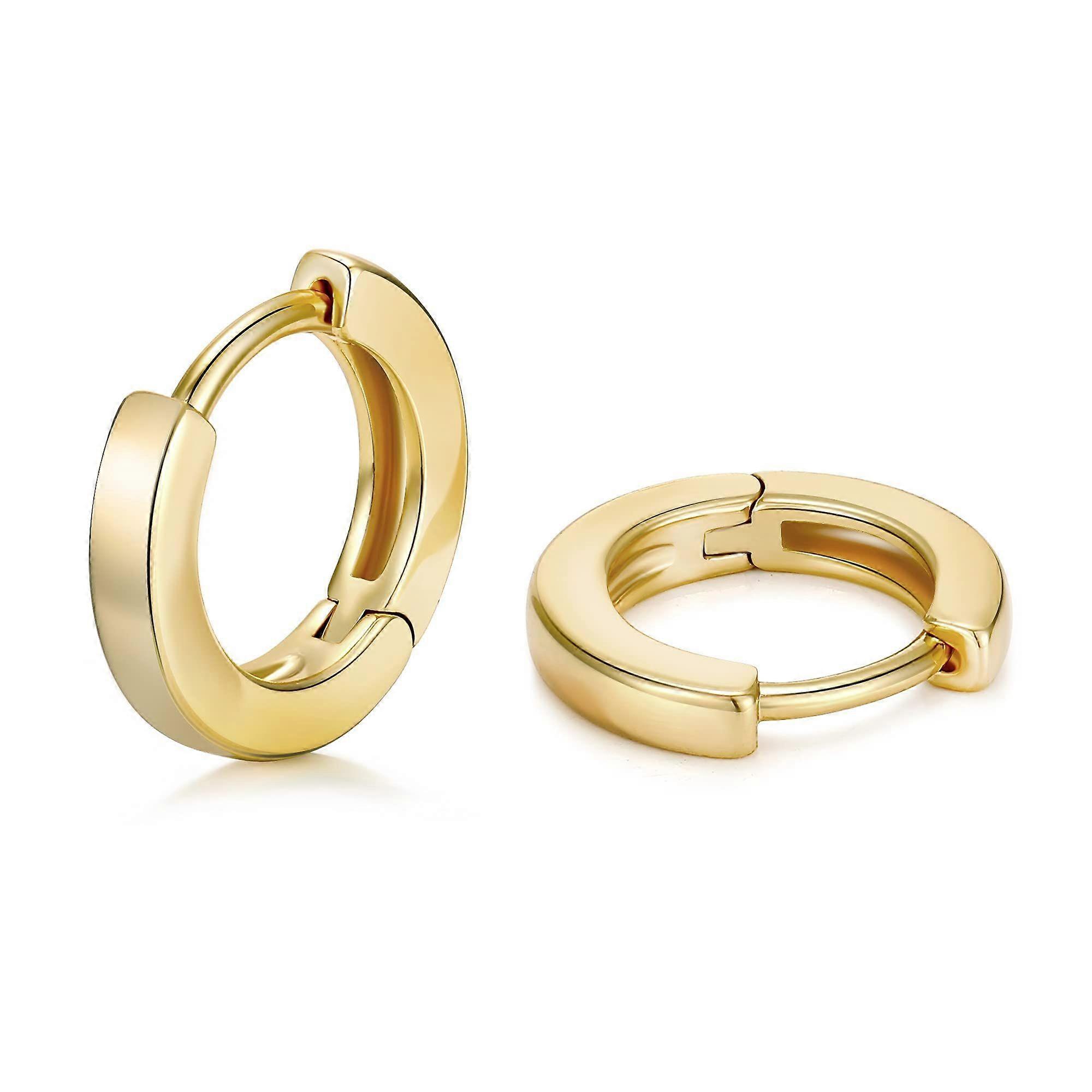 女性のための小さな金のフープイヤリング男性のための金のイヤリング14Kリアルゴールドメッキイヤリング