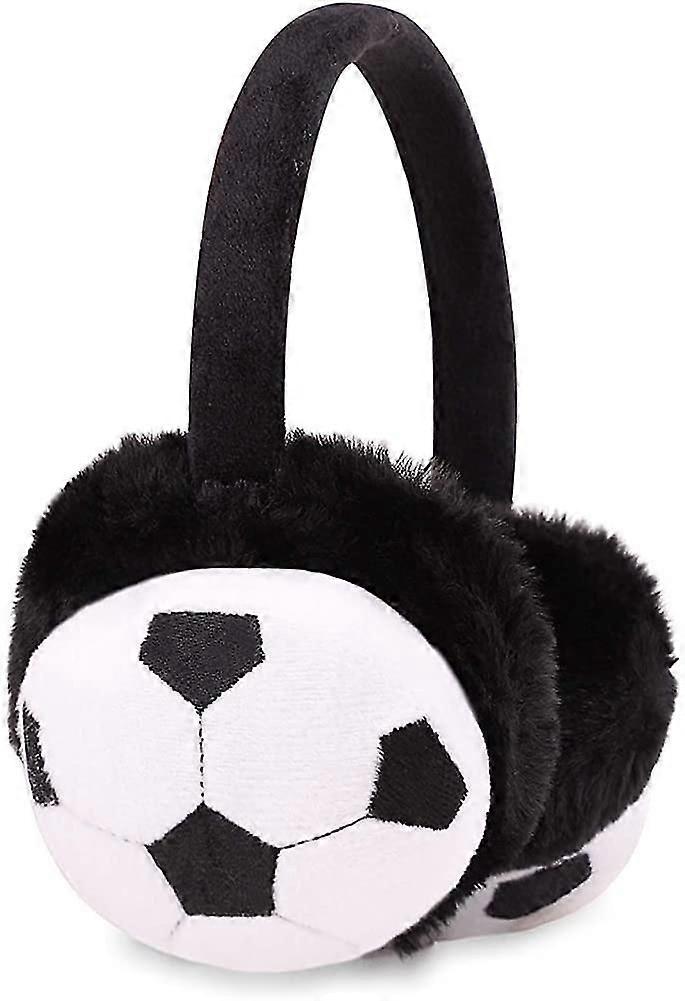 1 Paire D’enfants Hiver Chaud Doux En Peluche Cache-Oreilles Garçons Filles Football Cache-Oreilles Pour L’extérieur