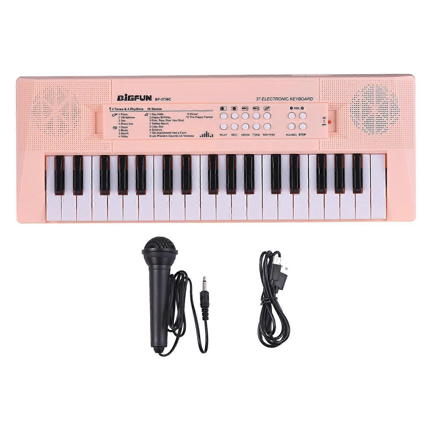 37 Key Electronic Keyboard Piano 4 Tones 4 Rhythms 10 Demos 5 Percussions Single Speaker Musical Ins