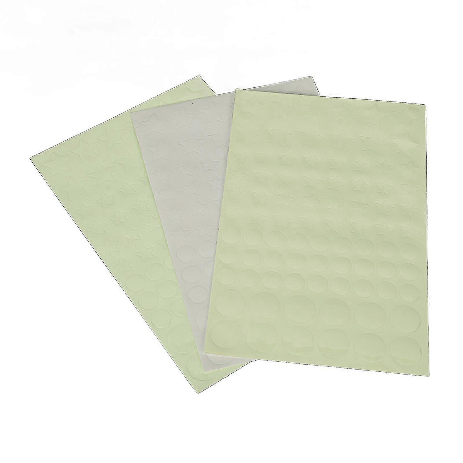 3pcs Glowing Star Wall Sticker Round Pattern DIY Glowing Wall Decoration Patch for Bedroom Ceiling