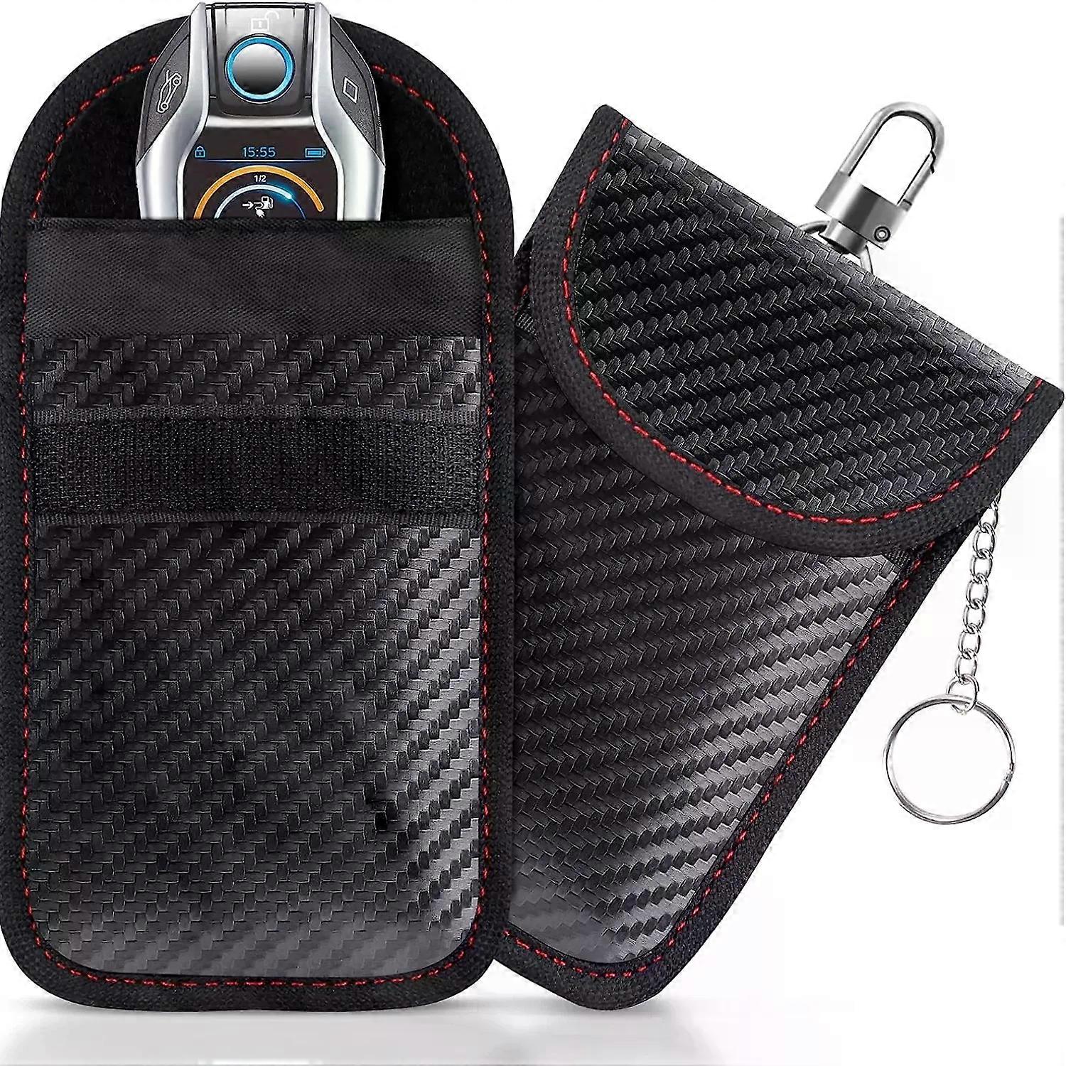 Faraday Bag compatible for Key Fob, Faraday Cage Protector, Car RFID Signal Blocking Key Fob Protector, Double-Layers of Shielding