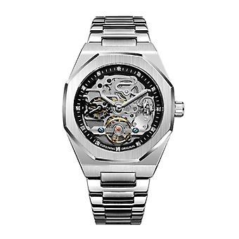 Forsining Mechanical Stainless Steel Luxury Watch for Men - Business Fashion Wristwatch Silver Black
