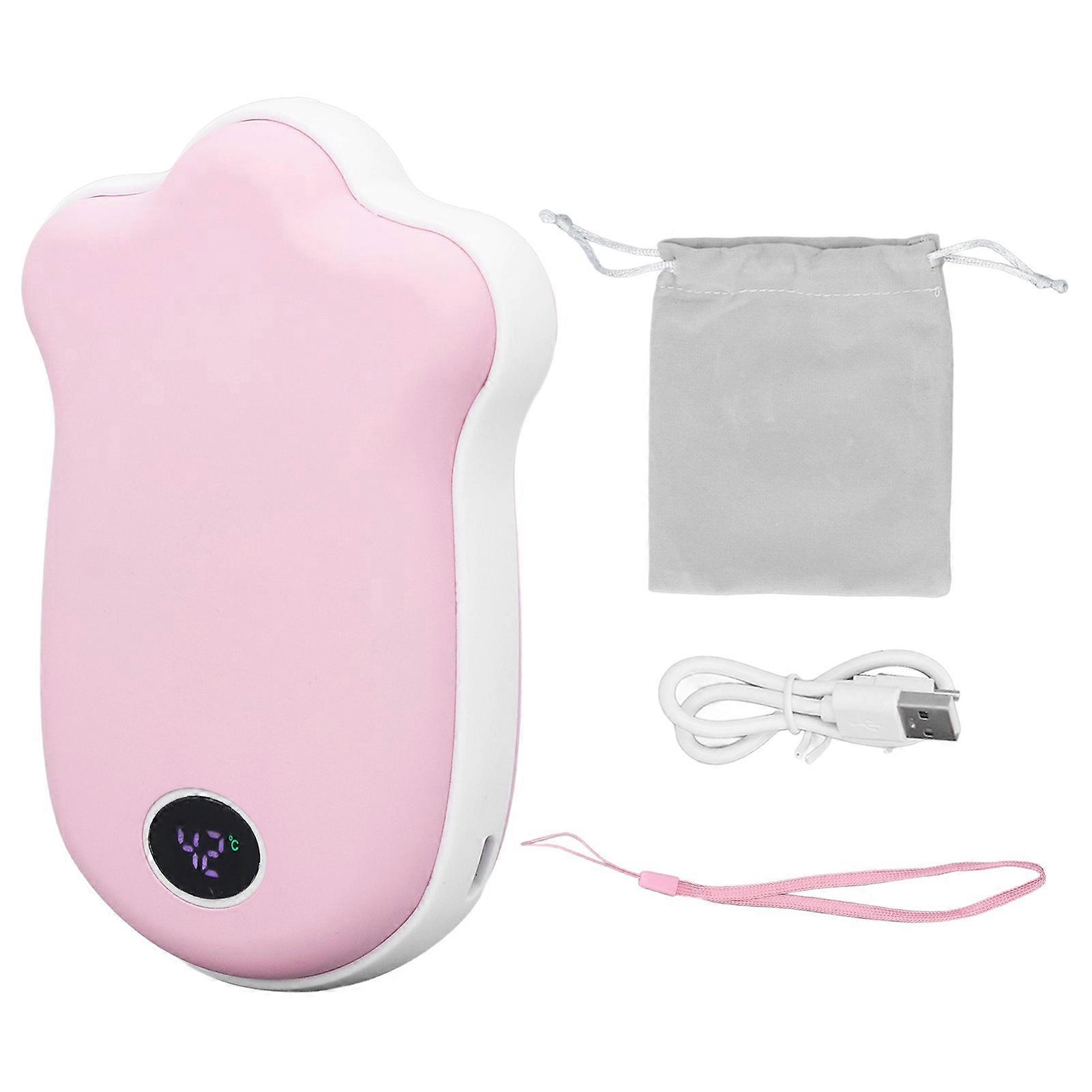 USB Rechargeable Cat Paw with LCD Display Double Sided Heating 2 Level Adjustable Hand Warmer Power Bank for Phone