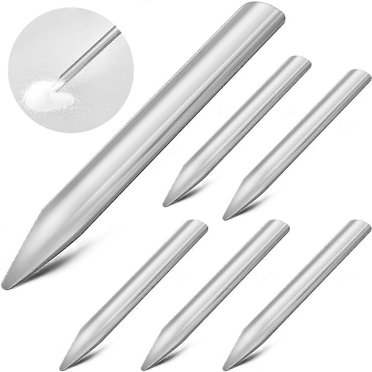 6pcs Lab Metal Bead Spoons, 6 Inch, Round Tips, Classroom Tools