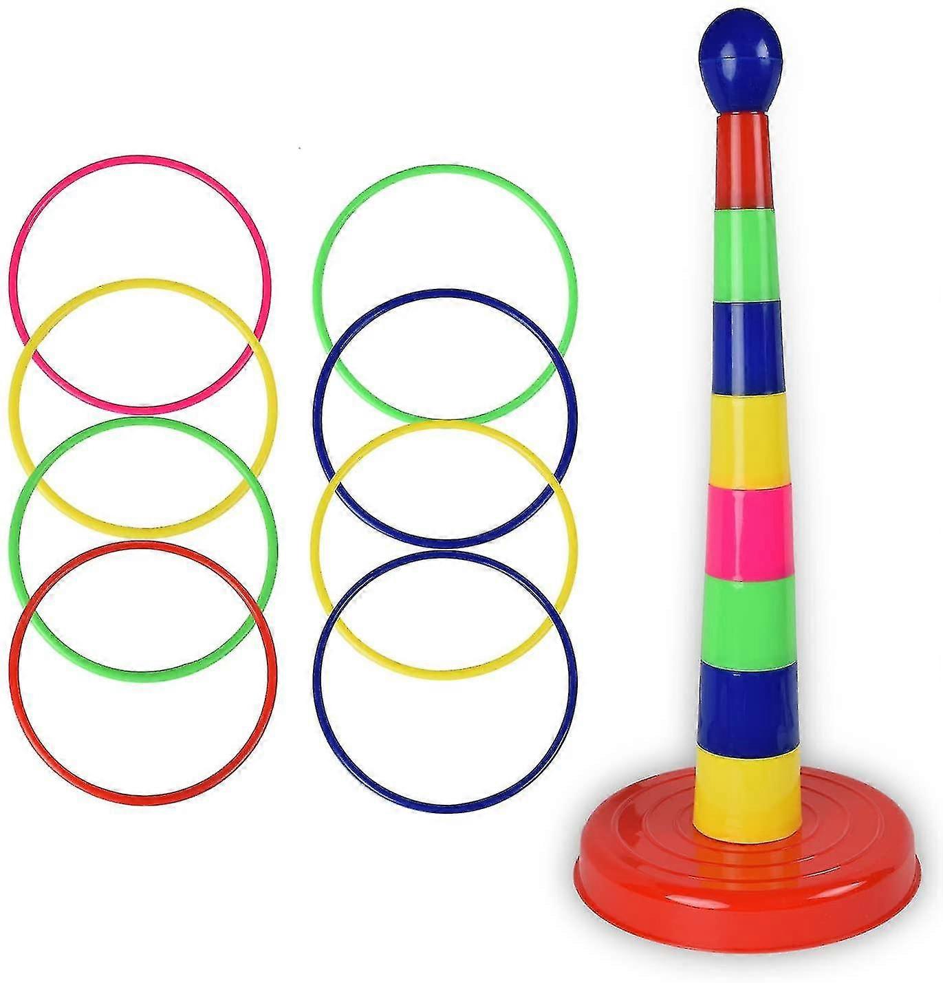 18 polegadas brilhantemente colorido quoits ring toss jogo set para crianças