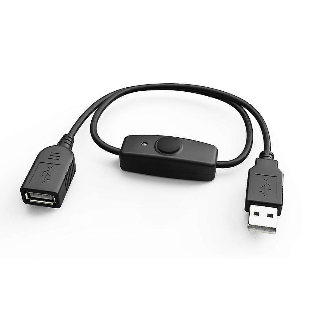 Skiftet USB A 2.0 hun han forlængerkabel Strøm ON/OFF Switch USB Dataforbindelse